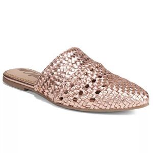 NWT Sam Edelman‎ Natalya Rose Gold Woven Leather Mules 7.5